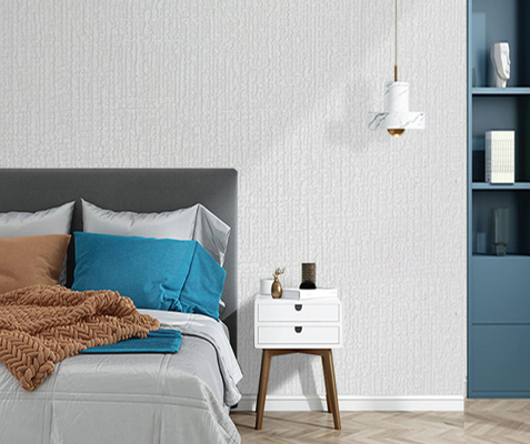 Linen Teksturlu 3D Köpük Duvar Kağıdı Daire İçin Yangın Koruyucu Duvar Kaplama Rolü