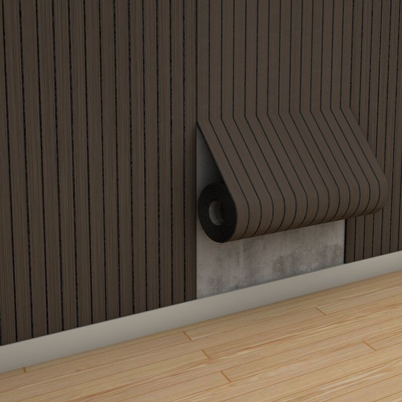 Okul Dekoru İçin Suya Dayanıklı Elastik IXPE PVC Ahşap Tahıl Yumuşak Izgara Çıta Panelleri