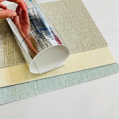 Linen Teksturlu 3D Köpük Duvar Kağıdı Daire İçin Yangın Koruyucu Duvar Kaplama Rolü
